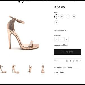 Rose Gold Metallic Ankle Strap Sandal